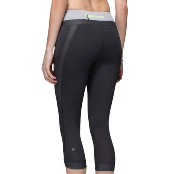 Lululemon Women's Chase Me Crop Cropped II Running Leggings Pants Size 4 - Picture 1 of 15